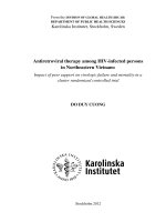 antiretroviral therapy among hiv- infected persons in northeastern viet nam