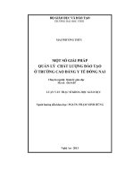 Một số giải pháp quản lý chất lượng đào tạo ở trường cao đẳng y tế đồng nai