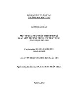 Một số giải pháp phát triển đội ngũ giáo viên trường trung cấp bến thành giai đoạn 2012 - 2020