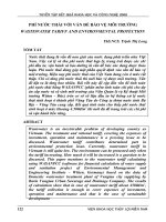 PHÍ NƯỚC THẢI VỚI VẤN ĐỀ BẢO VỆ MÔI TRƯỜNG