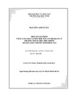 Một số giải pháp nâng cao chất lượng đội ngũ cán bộ quản lý trường trung học phổ thông huyện long thành, tỉnh đồng nai