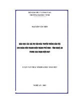 Giáo dục các giá trị văn hóa truyền thống dân tộc cho đoàn viên thanh niên thành phố vinh   tỉnh nghệ an trong giai đoạn hiện nay
