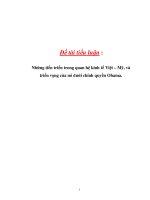 những tiến triển trong quan hệ kinh tế việt – mỹ, và triển vọng của nó dưới chính quyền obama
