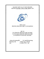 CÁC PHƯƠNG PHÁP DẠY HỌC ĐẠI HỌC  VÀ ỨNG DỤNG PHƯƠNG PHÁP DẠY HỌC  ELEARNING Ở GIÁO DỤC ĐẠI HỌC