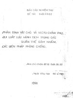 phân định vật chủ và vecto chính phụ quy luật lưu hành dịch trong các quần thể gậm nhấm