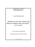 Bồi dưỡng tư duy lôgic cho học sinh trong quá trình dạy học quang học   vật lý 9 THCS