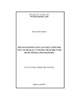 Một số giải pháp nâng cao chất lượng đội ngũ cán bộ quản lý trường trung học cơ sở huyện tĩnh gia, tỉnh thanh hóa