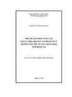 Một số giải pháp nâng cao chất lượng đội ngũ cán bộ quản lý trường tiểu học huyện trảng bom, tỉnh đồng nai