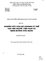 nghiên cứu giải mã genome ty thể các tộc người việt nam và định hướng ứng dụng