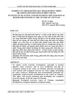 NGHIÊN CỨU ĐỊNH HƯỚNG QUY HOẠCH PHÁT TRIỂN HỆ THỐNG HỒ SINH THÁI Ở MIỀN TRUNG