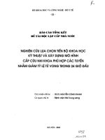 nghiên cứu lựa chọn kĩ thuạt xây dựng mô hình cấp cứu nhi khoa trong 24h đầu
