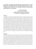 TÁC ĐỘNG CỦA BIẾN ĐỔI KHÍ HẬU LÊN NGUỒN NƯỚC VÀ ẢNH HƯỞNG CỦA NÓ TỚI SẢN XUẤT LÚA Ở ĐỒNG BẰNG SÔNG CỬU LONG