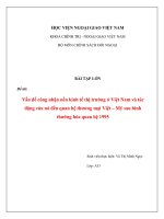 Vấn đề công nhận nền kinh tế thị trường ở Việt Nam và tác động của nó đến quan hệ thương mại Việt – Mỹ sau bình thường hóa quan hệ 1995