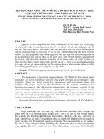 TẬN DỤNG KHẢ NĂNG TRỮ NƯỚC CỦA HỒ ĐIỀU HÒA ĐỂ GIẢM THIỂU NGẬP LỤT TRÊN ĐỊA BÀN THÀNH PHỐ HỒ CHÍ MINH