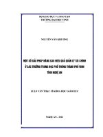 Một số giải pháp nâng cao hiệu quả quản lý tài chính ở các trường trung học phổ thông thành phố vinh tỉnh nghệ an