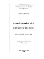 Hệ phương trình hàm cho miền nhiều chiều-Ngô Thanh Mỹ