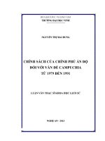 Chính sách của chính phủ ấn độ đối với vấn đề campuchia từ 1979 đến 1991