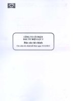 công ty cổ phần đầu tư điện lực 3 báo cáo tài chính cho năm tài chính kết thúc 31 tháng 12 năm 2013