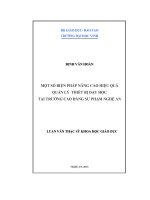 Một số biện pháp nâng cao hiệu quả quản lý thiết bị dạy học tại trường cao đẳng sư phạm nghệ an