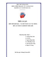 biến đổi khí hậu – vấn đề toàn cầu tác động đến an ninh và kinh tế thế giới