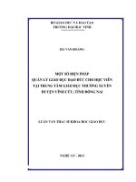 Một số biện pháp quản lý giáo dục đạo đức cho học viên tại trung tâm giáo dục thường xuyên huyện vĩnh cửu, tình đồng nai