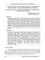 TÍNH TOÁN ĐẶC TRƯNG TRUNG BÌNH CỦA THÀNH PHẦN NGUỒN NƯỚC CỦA HỆ THỐNG SÔNG VÙNG TRIỀU