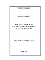 Kinh tế của tỉnh nghệ an được phản ánh qua báo nghệ an từ năm 1991 đến năm 2005