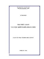 Luận văn thạc sĩ mai thúc loan và cuộc khỡi nghĩa hoan châu
