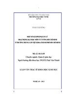 Một số giải pháp quản lý hoạt động dạy học môn tư tưởng hồ chí minh ở trường trung cấp việt khoa thành phố hồ chí minh