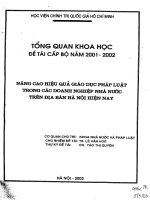 Nâng cao hiệu quả giáo dục pháp luật trong các doanh nghiệp nhà nước trên địa bàn Hà Nội hiện nay