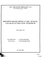 Hợp đồng hành chính và việc áp dụng vào quản lý nhà nước về kinh tế
