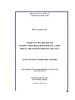 Nghiên cứu dạy học bài tập chương dòng điện không đổi lớp 11 THPT theo lý thuyết phát triển bài tập vật lý