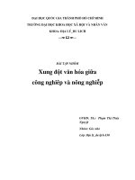 xung đột văn hóa giữa công nghiệp và nông nghiệp