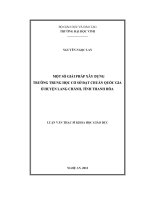 Một số giải pháp xây dựng trường trung học cơ sở đạt chuẩn quốc gia ở huyện lang chánh, tỉnh thanh hóa