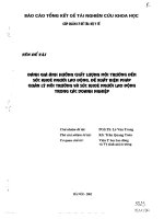 Đánh giá ảnh hưởng chất lượng môi trường đến sức khỏe người lao động. Đề xuất biện pháp quản lý môi trường và sức khỏe người lao động trong các doanh nghiệp