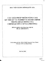 Các giải pháp nhằm nâng cao kỹ thuật và nghiệp vụ hành chính trong hoạt động chính quyền cấp xã (phường)