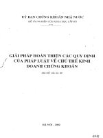 Giải pháp hoàn thiện các quy định của pháp luật về chủ thể kinh doanh chứng khoán