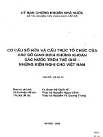 Cơ cấu sở hữu và cấu trúc tổ chức của các sở giao dịch chứng khoán các nước trên thế giới. Những kiến nghĩ cho Việt Nam