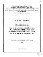 Đánh giá, dự báo triển vọng và những giải pháp cơ bản tạo nguồn lực để tiến hành công nghiệp hóa, hiện đại hóa