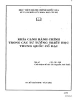 Khía cạnh hành chính trong các tư tưởng Triết học Trung Quốc cổ đại