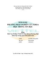 dịch vụ di động viettel và ứng dụng phương pháp khoa học trong quá trình phát triển