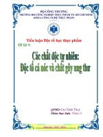 độc tố tự nhiên cá nóc và chất gây ung thư