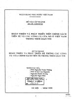 Hoàn thiện và phát triển tiếp chính sách tiền tệ và các công cụ của nó ở Việt Nam trong thời gian tới