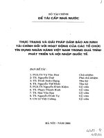 Thực trạng và giải pháp đảm bảo an ninh tài chính đối với hoạt động của các tổ chức tín dụng ngân hàng Việt Nam trong quá trình phát triển và hội nhập Quốc Tế