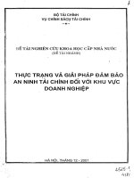 Thực trạng và giải pháp đảm bảo an ninh tài chính đối với khu vực doanh nghiệp