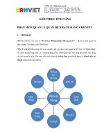 Tính năng phần mềm quản lý khách hàng CRMVIET
