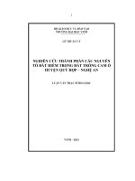 Nghiên cứu thành phần các nguyên tố đất hiếm trong đất trồng cam ở huyện quỳ hợp  nghệ an