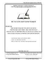 SKKN một số biện pháp để từng bước xây dựng trường học thân thiện học sinh tích cực đáp ứng yêu cầu đổi mới công tác quản lí và nâng cao chất lượng giáo dục