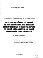 Cơ sở khoa học của việt xây dựng và nội dung chương trình, giáo trình giảng dạy của trường cán bộ thanh tra đáp ứng yêu cầu bồi dưỡng nghiệp vụ cho cán bộ, thanh tra viên trong thời gian tới