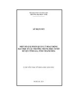 Một số giải pháp quản lý hoạt động dạy học ở các trường trung học cơ sở huyện tĩnh gia, tỉnh thanh hóa